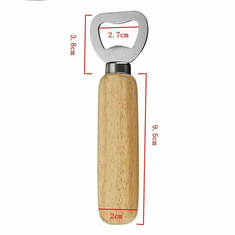 

5/10Pcs Modern Rubber Wood Handle Bottle Opener Kits for Drink Cap Lid Beer Wine Handheld Stainless Steel Bottle Opener Tools