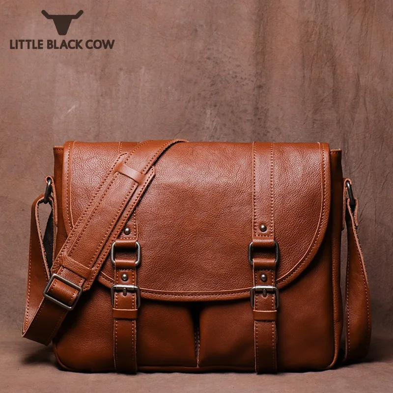 

Винтажная сумка-мессенджер ручной работы для мужчин, дизайнерские ранцы из натуральной воловьей кожи, модные повседневные сумочки через пл...