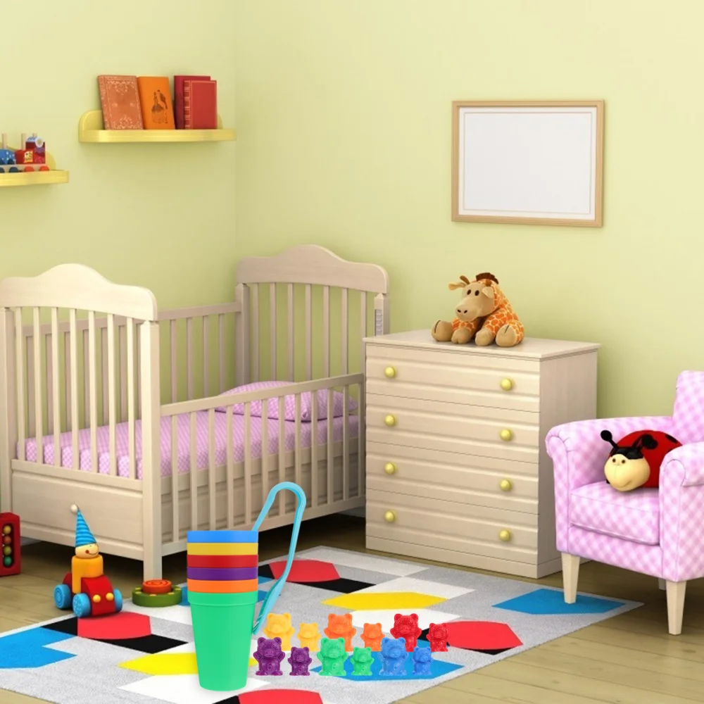 

1 Set Bear Shape Counting Pieces Educational Playthings Colorful Kids Math Aids