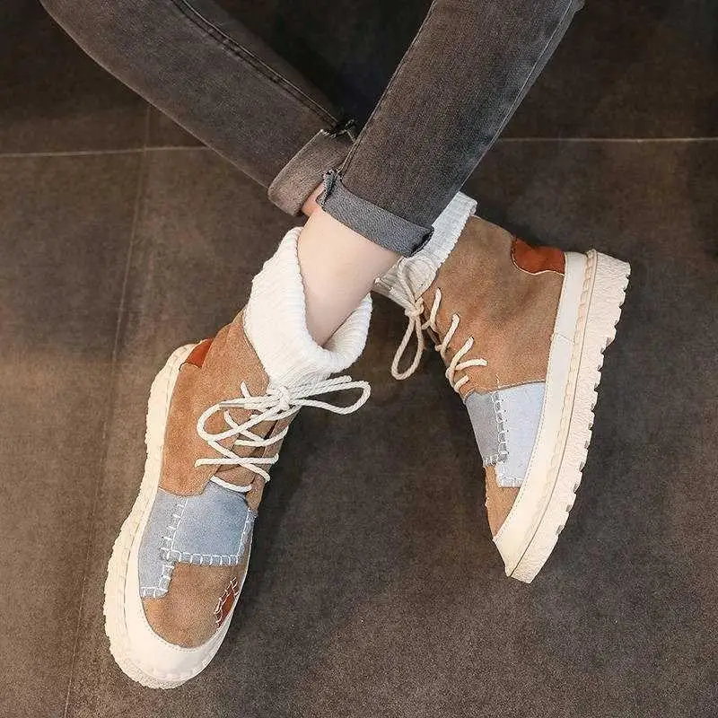 Новые зимние высокие женские ботинки на платформе вязаные носки мартинсы