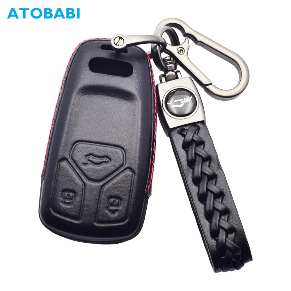 4D кожаный чехол для автомобильных ключей 3 кнопки умный Автозапуск протектор