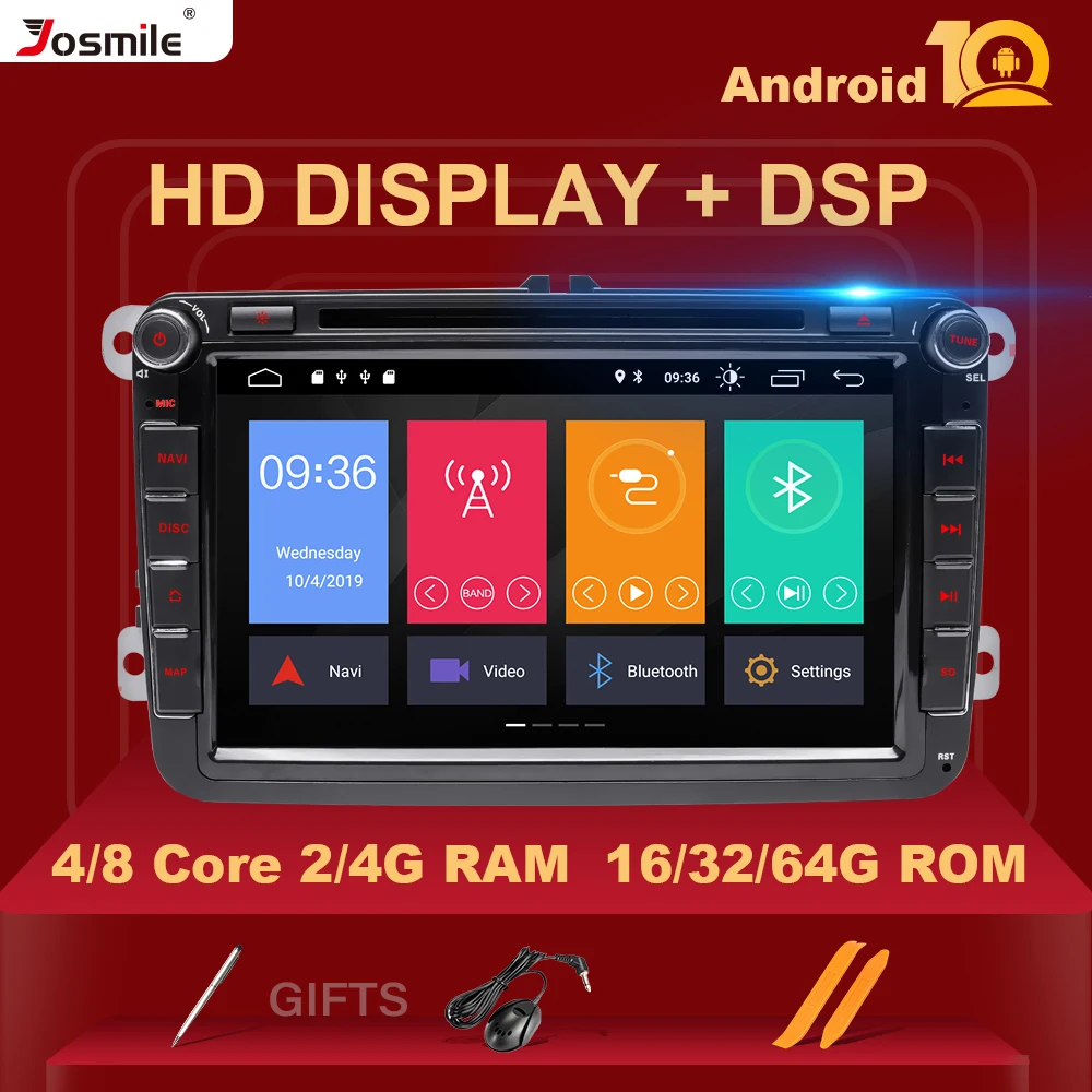 Автомобильный радиоприемник DSP 4 ГБ 2 Din Android 10 GPS навигация для Amarok Volksagen VW Passat B7 B6