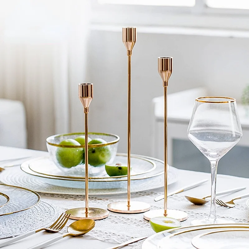 

Romantic home candlestick set, retro candlestick romantic home, decorative lighting, dining table lighting
