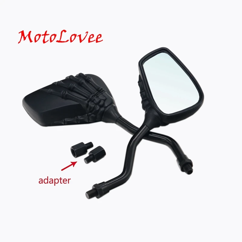 

Motorcycle Scooter Skull Claw Back Rear view Mirrors For Harley Kawasaki Honda Yamaha 8mm 10mm