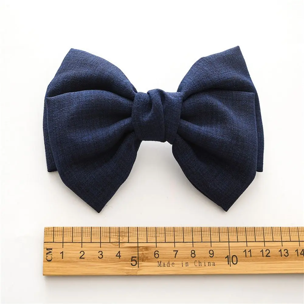

12cm Cloth Bow with Clip Women Girls Elegant Bow Tie Hairpins Vintage Oversized Bow Hair Clip Barrette Hair Accessories