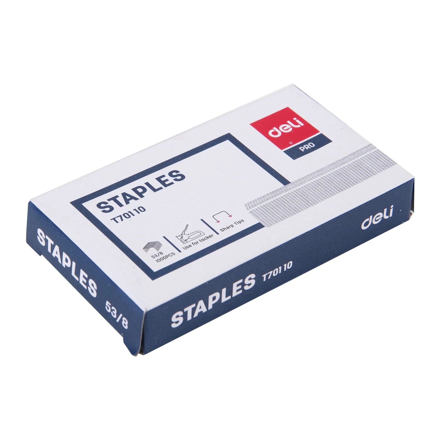 Степлер скобы Deli ET70110 53/8 1000 шт. в коробке железный степлер с цинковым покрытием