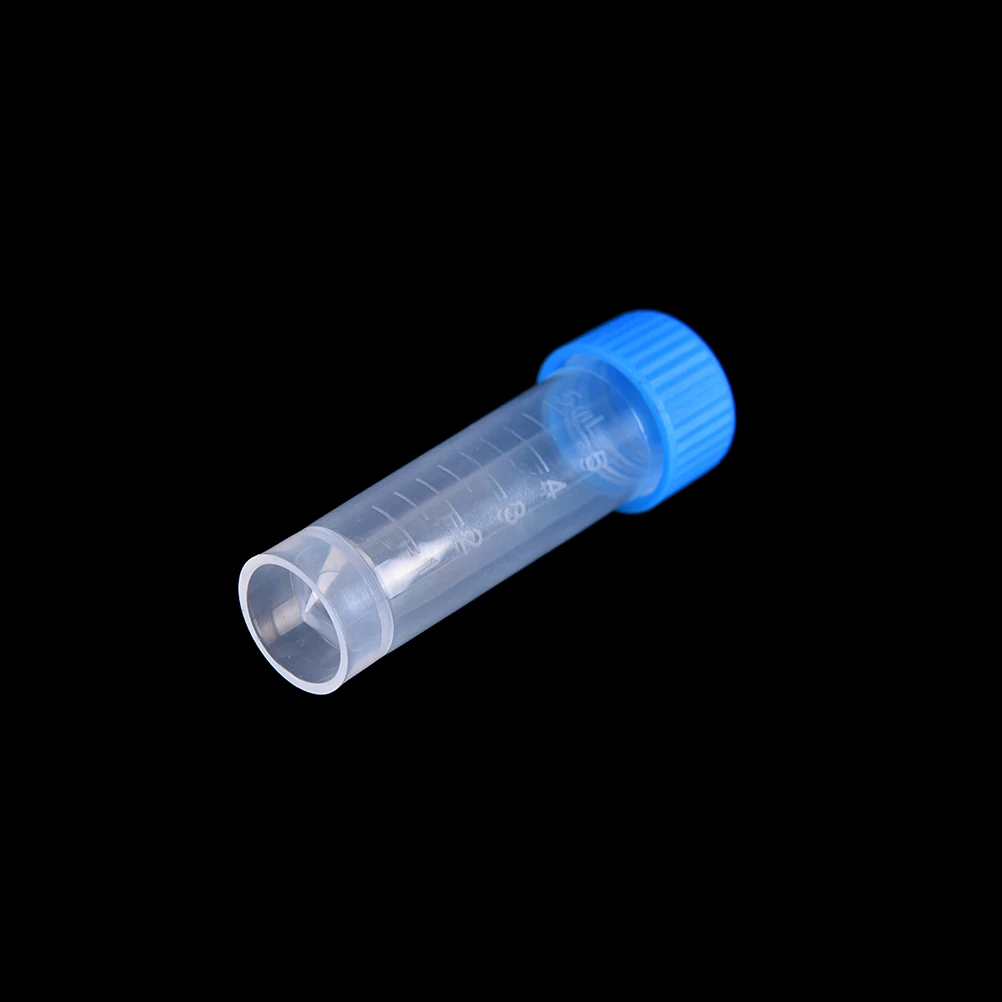 

50pcs 5ml Chemistry Plastic Test Tubes Vials Seal Caps Pack Container for Office School Chemistry Supplies