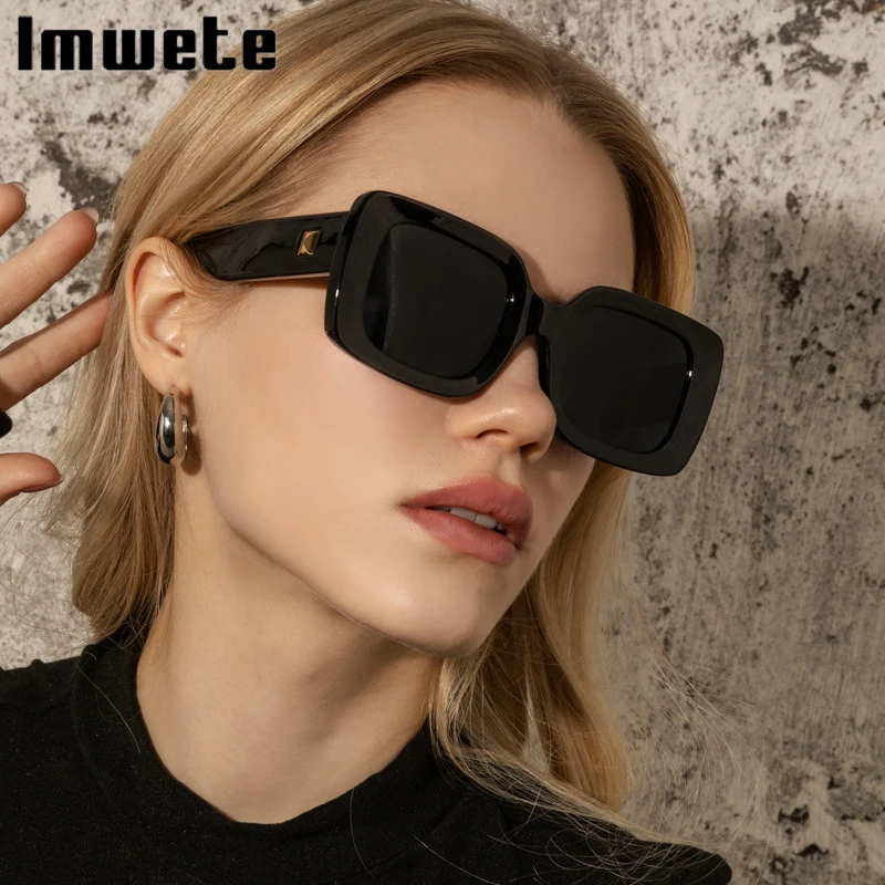 

Imwete Fashion Rectangle Sunglasses Women 2022 Luxury Square Sun Glasses for Men Popular Black Pink Eyewear Ladies Shades UV400