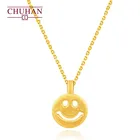CHUHAN чистое золото 999 кулон в виде улыбки 3D жесткая Золотая улыбка темперамент простой кулон комплект ожерелье удачный подарок золотые ювелирные изделия оптом