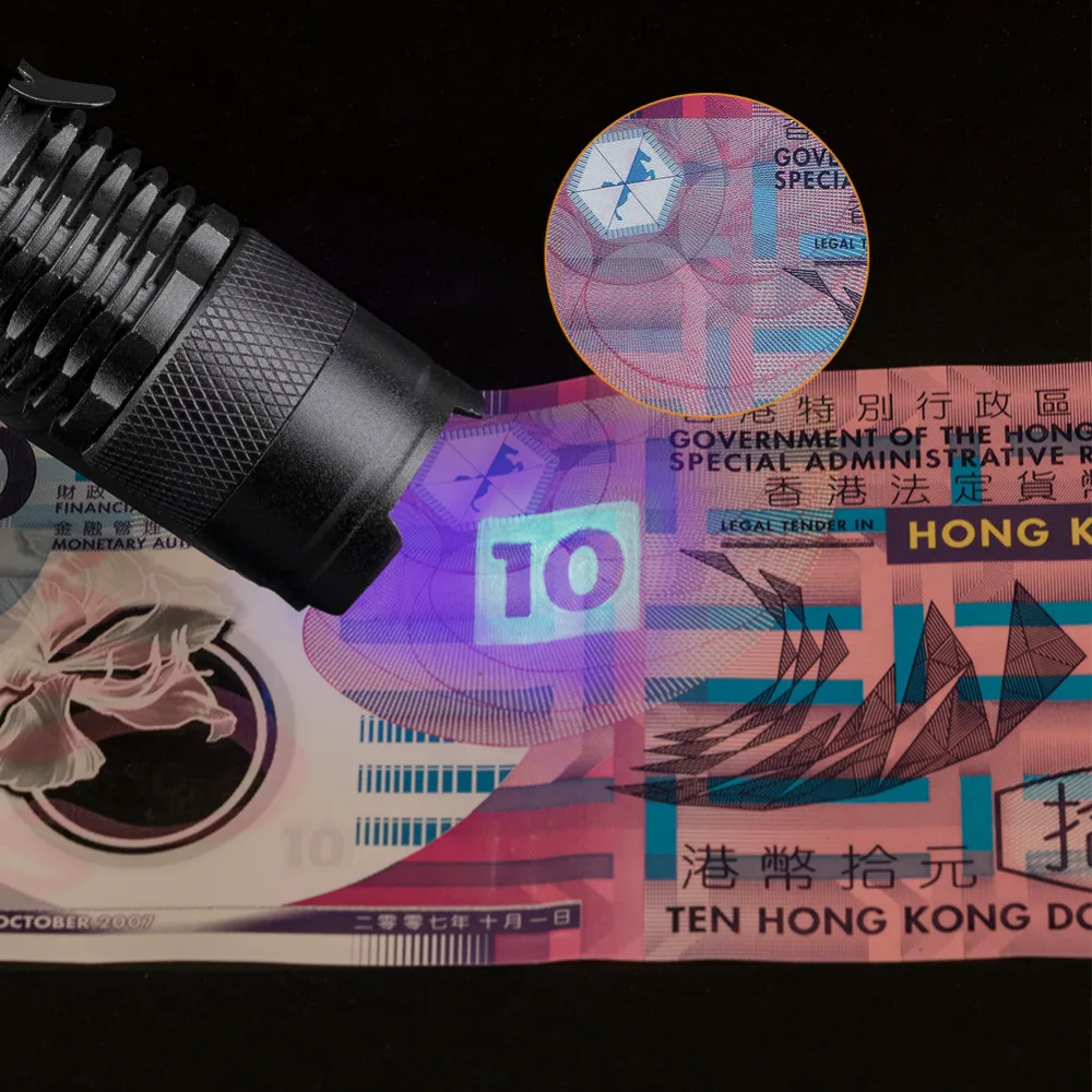 Zoomable Led UV Flash светильник фонарь ультрафиолетовый 395nm фиолетовый лампа AA батарея