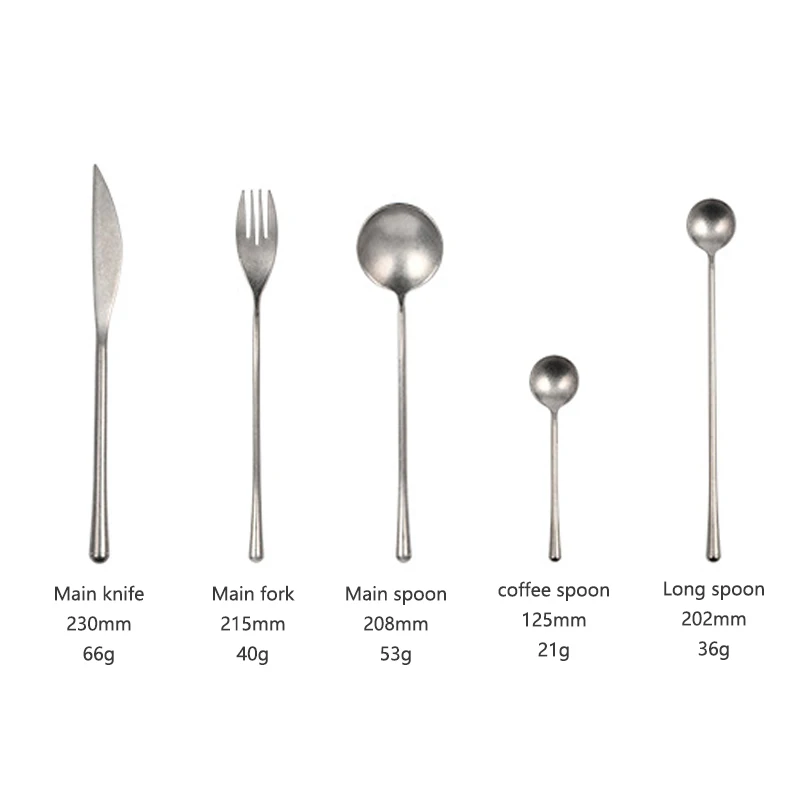 Набор столовых приборов в стиле ретро серебро 304 столовые приборы из нержавеющей