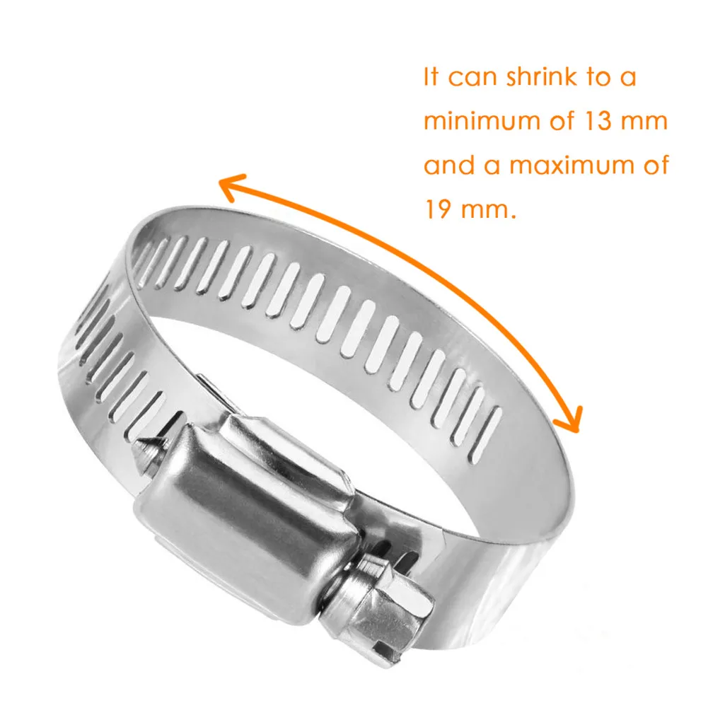 Хомут для шланга из нержавеющей стали регулируемый диапазон 13 19 мм Червячная