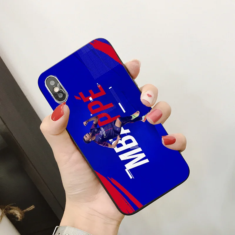 Чехол для телефона FC Париж PSG iphone XR 11 Pro XS Max X 5 5S черный DIY мягкий чехол Mbappe SE 7 8 6 6S