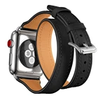 Двойной ремешок для Apple Watch Series 4 3 2 1, кожаный сменный Браслет для iWatch 42 мм 38 мм 40 мм 44 мм