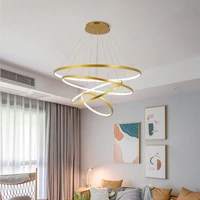 modern lucky circle rings pendant lights for living dining room lighting acrylic aluminum body led hanging lamp kitchen fixture