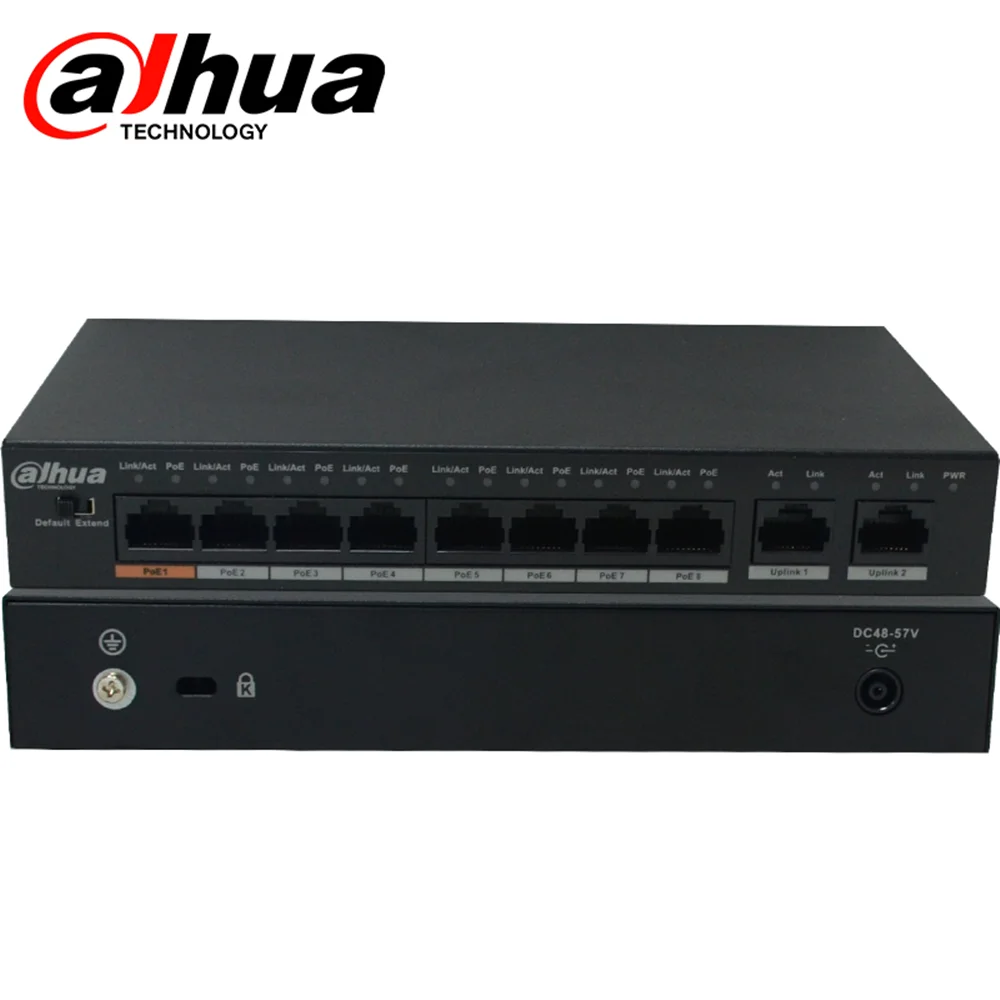 PoE коммутатор Dahua DH S3000C 8GT2GT DPWR 8 гигабитных портов макс. 250 м поддержка расстояний