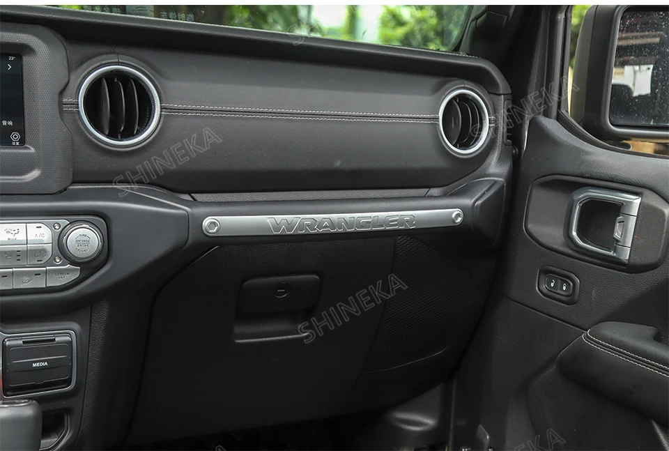Внутренние молдинги для Jeep Wrangler JL+ Co-pilot центральной консоли ручка полосы отделка, наклейки аксессуары для Jeep Wrangler