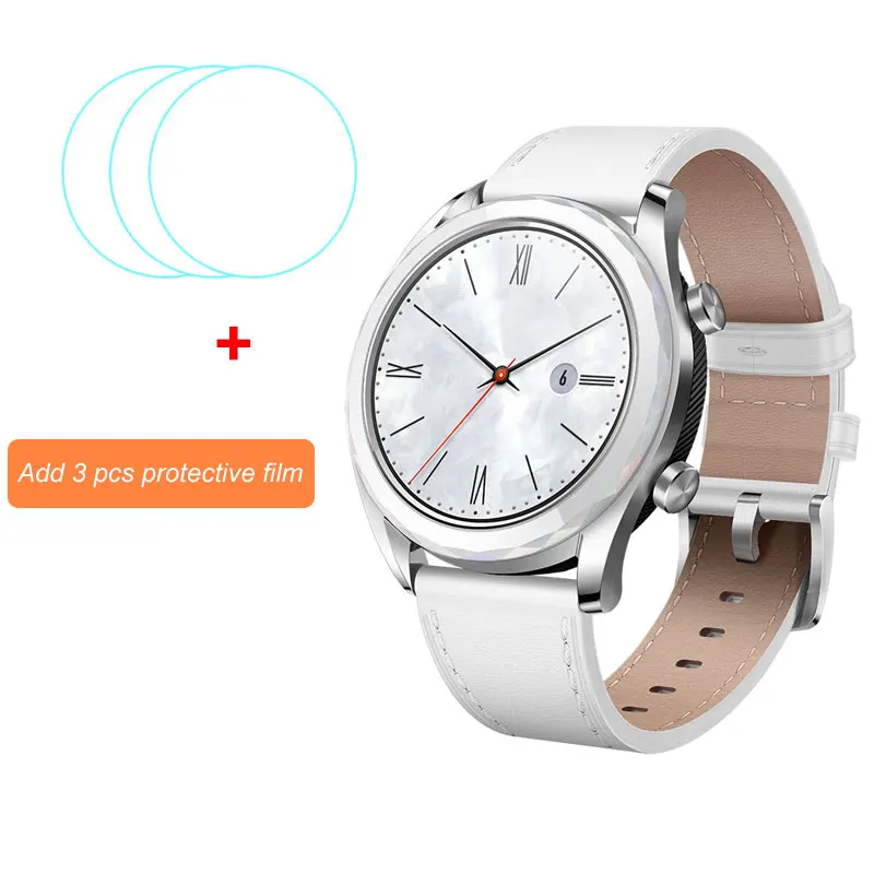 white Add film Смарт-часы huawei GT, фитнес-трекер, шагомер, 1,39 дюймов, gps, водонепроницаемые, для телефонных звонков, трекер сердечного ритма для Android iOS - Цвет: white Add film