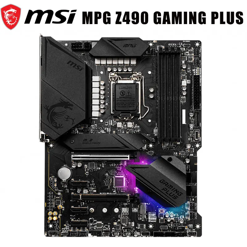 Günstig MSI MPG Z490 GAMING PLUS Desktop Motherboard LGA 1200 Unterstützung Dual Channel DDR4 I9 128GB PCI-E 3,0 M.2 Intel Z490 ATX Mainboard