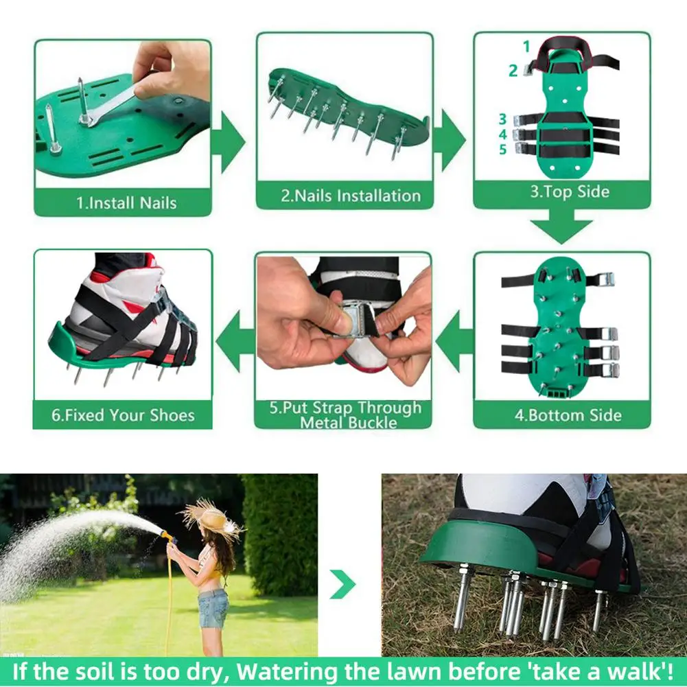Практичная газонная аэрационная обувь с шипами сверхпрочная для сада двора