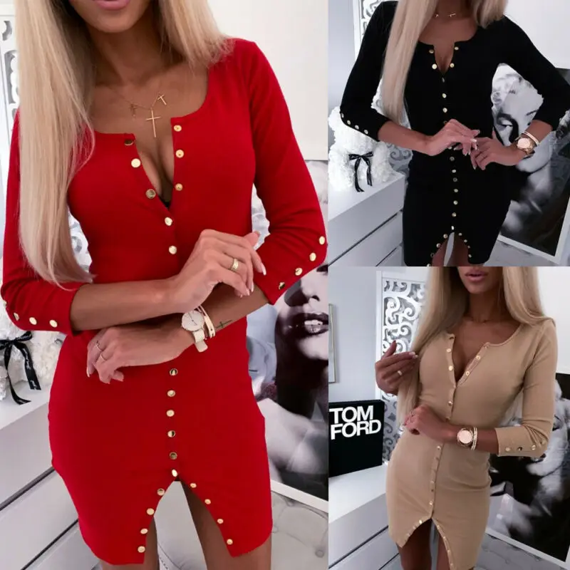 Новая модная женская осенняя трикотажная блузка платье-свитер с v-образным