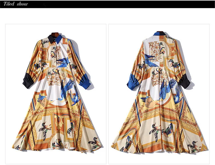 Осеннее женское платье Горячая Мода Печать с длинными рукавами A735|Женские