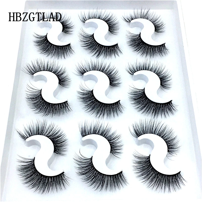 9 pairs 6D-054 Новые 5 шт/упаковка/9/10 пар норковые ресницы 3D накладные ресницы толстые перекрестными макияж ресницы для наращивания, натуральные объемный Мягкий Поддельные ресницы - Цвет: 9 pairs 6D-054