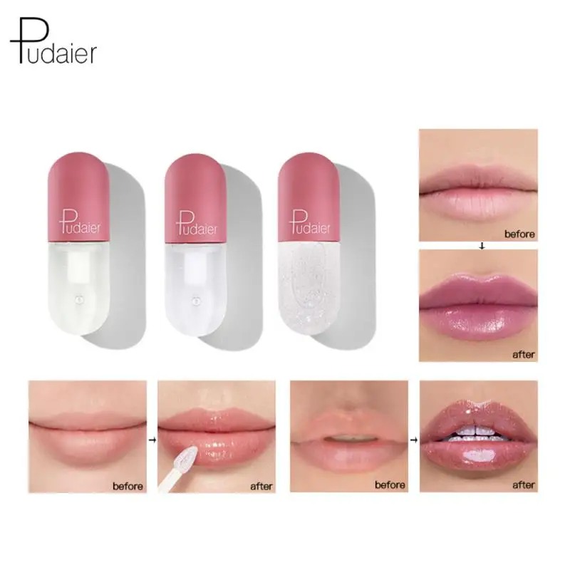 

Hot Pudaier Mini 3D Capsule Lip Plumper Temperature Change Moisturizing Plumping Anti-Drying Lip Oil Winter Lips Care TSLM1