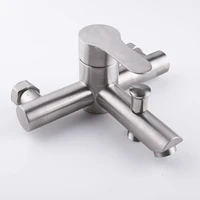 304 brushed stainless steel triple shower faucet home hotel bathroom in wall shower faucet shower valve shower mixer