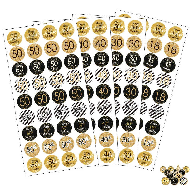 Черные золотые наклейки для вечеринки на день рождения 30 дней украшения взрослых