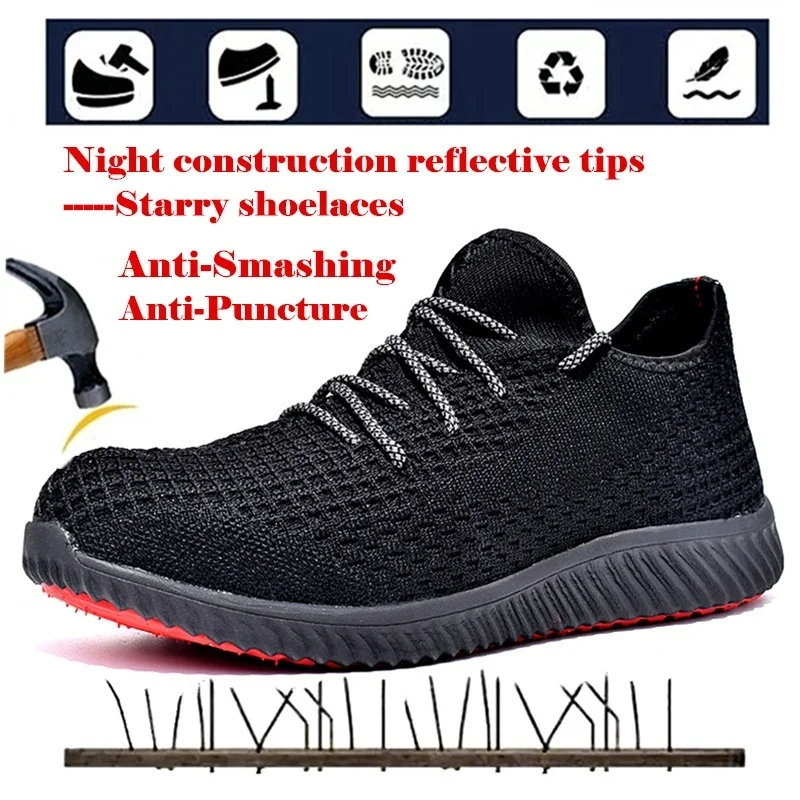 

Men Safety Shoes Steel Toe Shoes for Workers Outdoor Martin Boots Plus Size 46