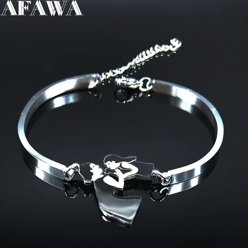 Браслеты из нержавеющей стали мама и девочка браслеты серебряного цвета