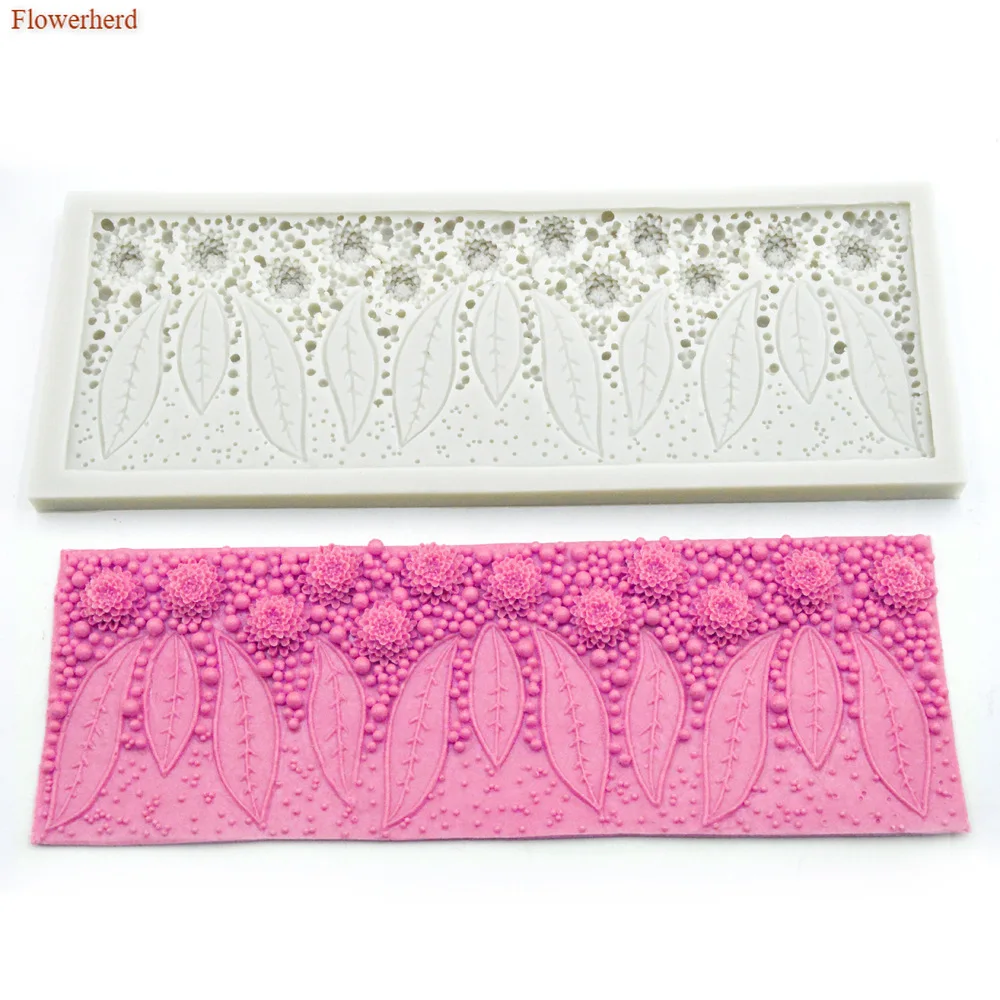 Трехмерный маленький цветок лист жемчуг помадка для торта силиконовые