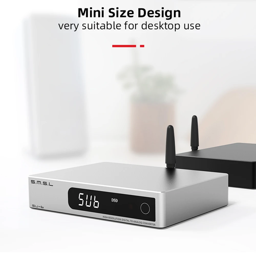 SMSL SU-6 Bluetooth 5 0 Настольный декодер ES9038Q2M чип 4 * OPA1612 XMOS аудио DAC PCM 768kHz DSD512 LDAC/APTX HD