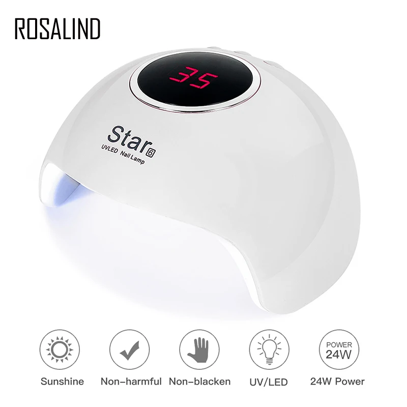 ROSALIND Сушилка для ногтей маникюра 24 Вт/48 Вт/60 Вт Светодиодный УФ лампа Гель лак
