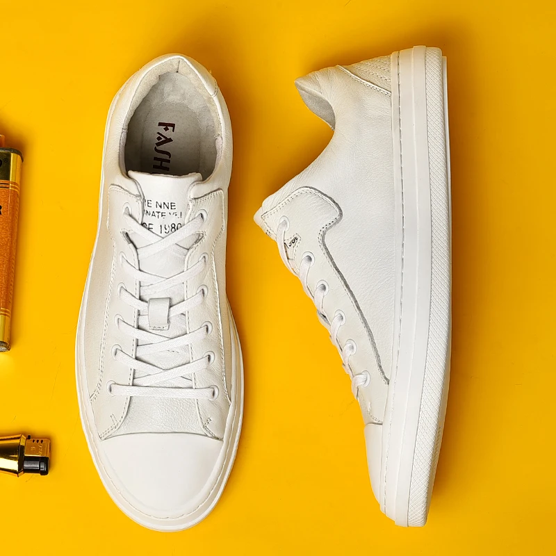 

Стильные мужские кроссовки из натуральной кожи; Мужская повседневная обувь; Дышащая Роскошная обувь для вождения на плоской подошве в стил...