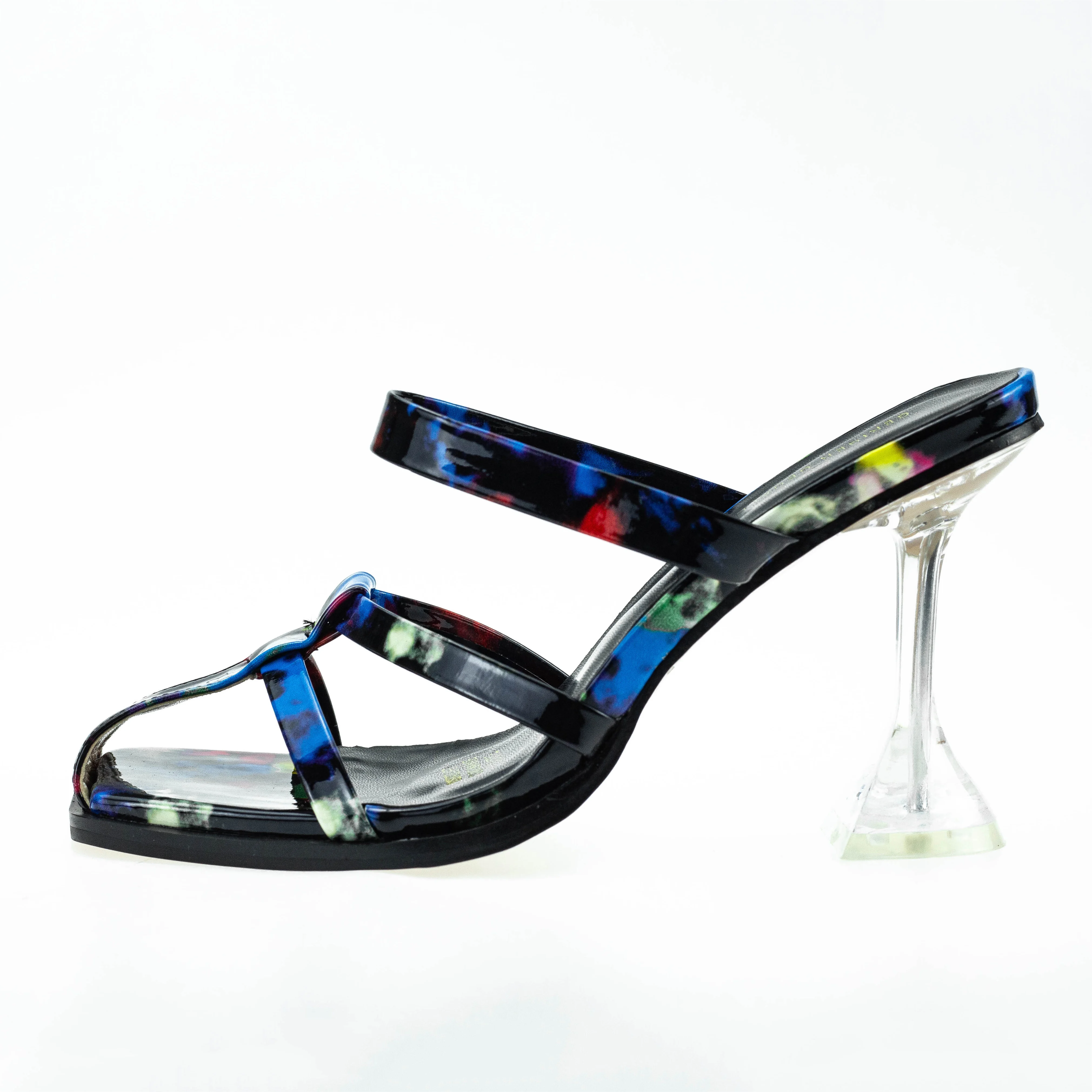 

Black Yellow Green Blue Women Shoes Summer High Heels Clear Sandals 925-3 Party Dress Pumps Shoes Ladies Leather Sandals Mules