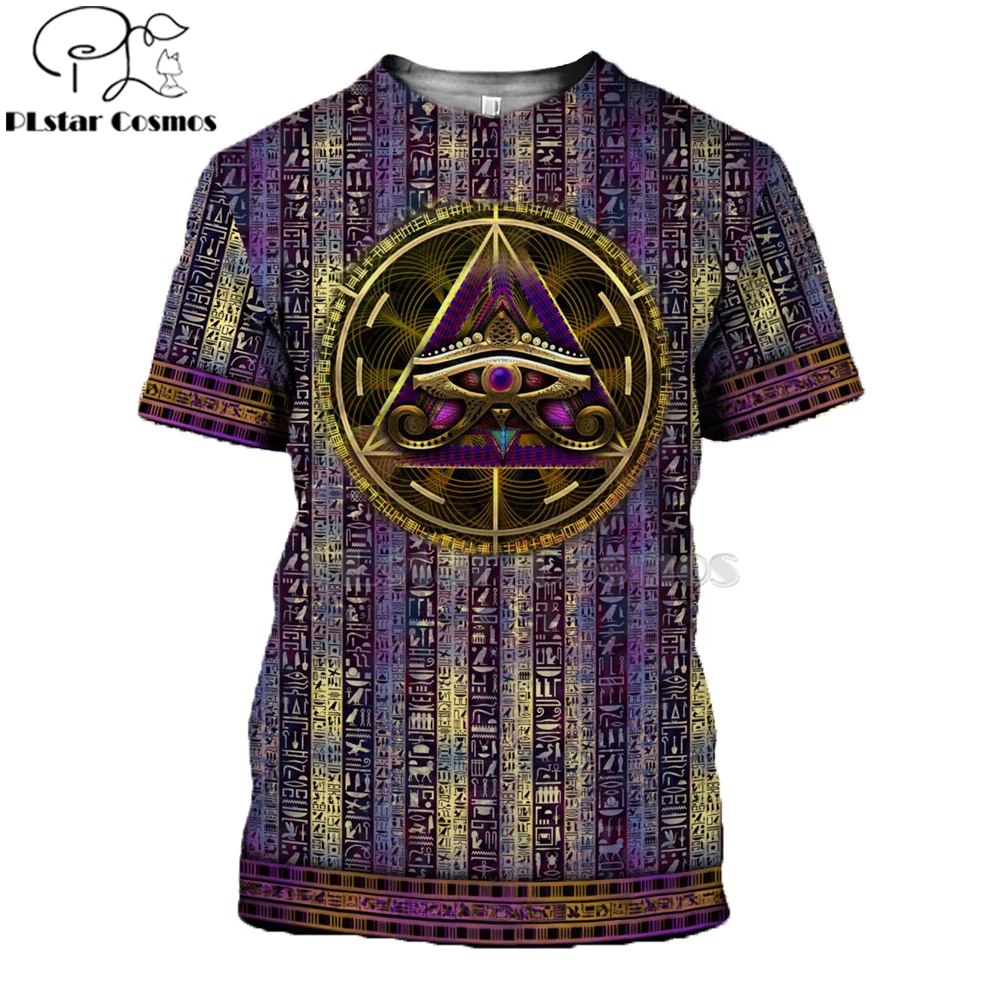 

All Printed Mysterious retro ancient Horus Egypt totem 3d t shirts tshirt tees summer Harajuku short sleeve streetwear style-2