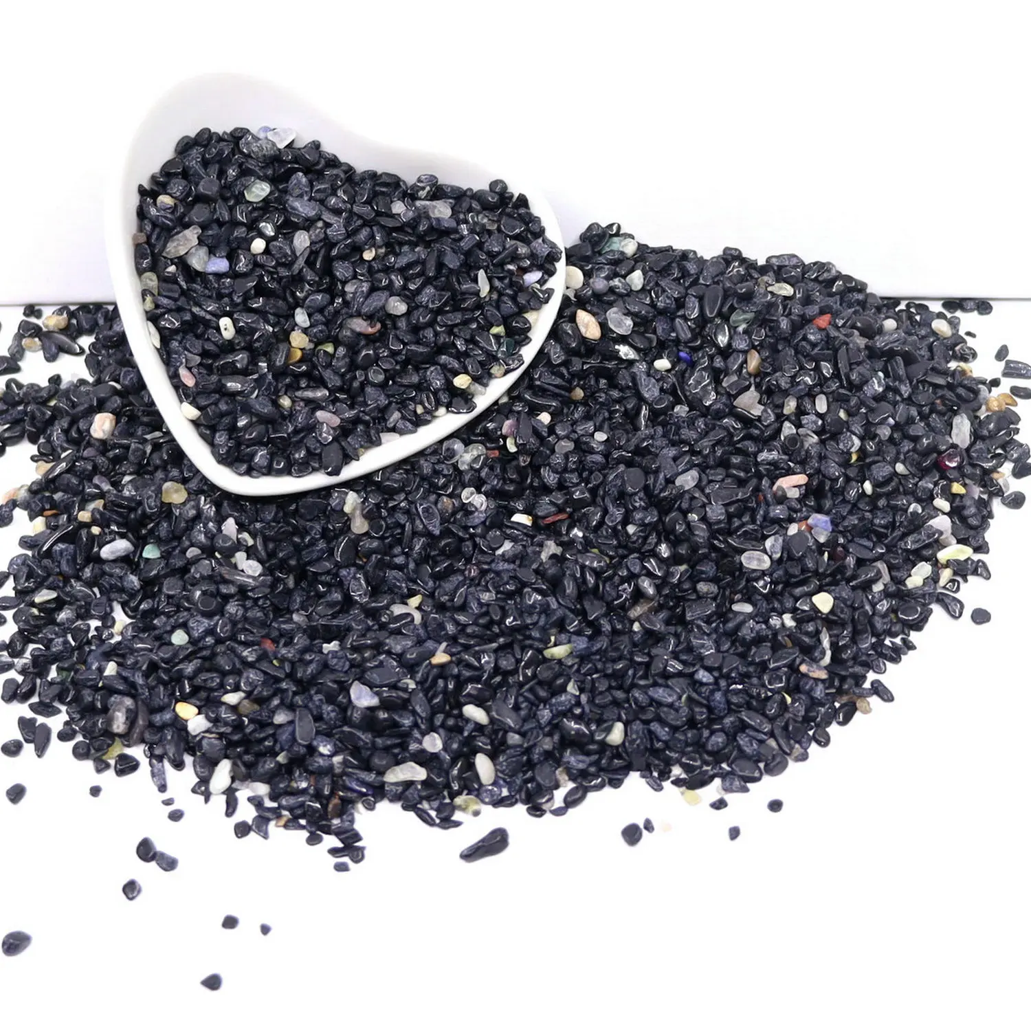3-5 мм 200 г натуральный черный турмалин хрустальные камни гравий полированный
