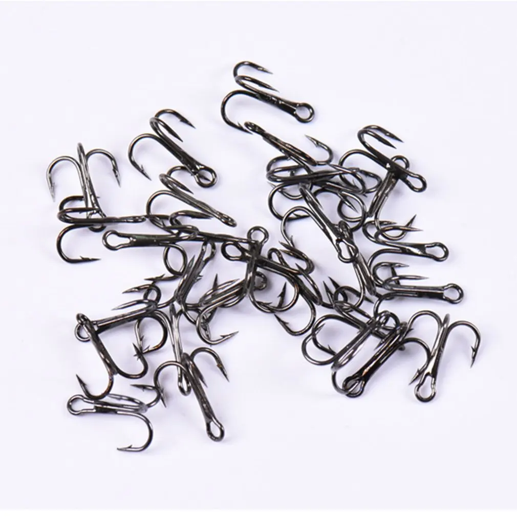 50 шт./100 шт./партия заостренные крючки для рыбной ловли черный серебристый цвет