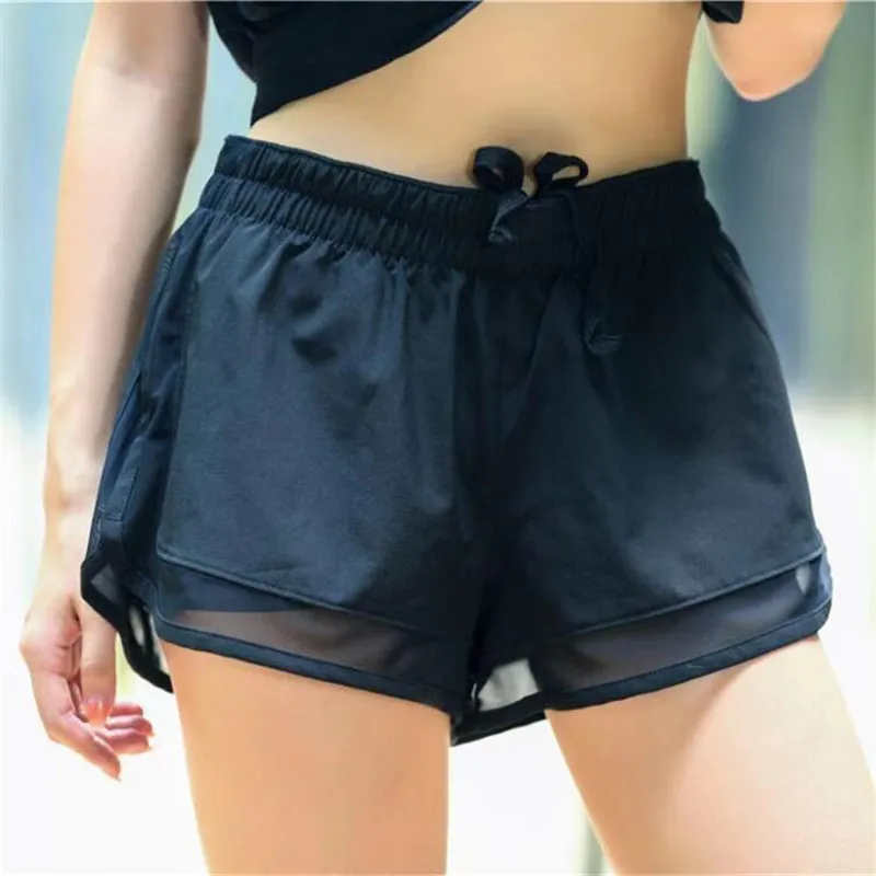 

Fake Two Pieces Sport Shorts Femme Running Solid High Waist Casual Shorts Women Summer Quick Dry Sportswear Jogger tennis Short