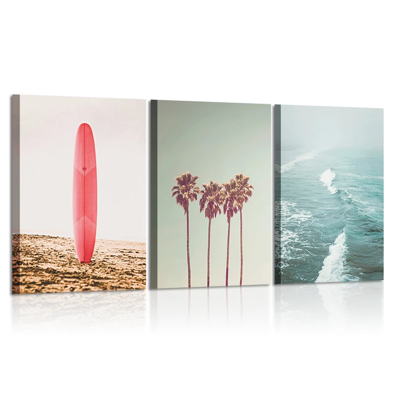 Доска для серфинга пейзаж холст живопись с рамкой настенное искусство береговая