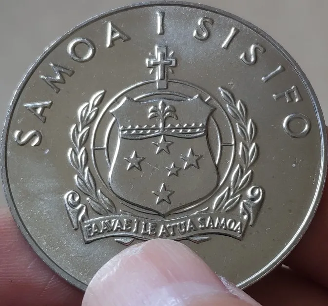 38 мм 1986 Западное Самоа, настоящая монета, оригинальная коллекция