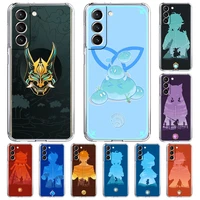 clear soft case for samsung galaxy s20 fe s21 ultra s10 plus s10e s9 s8 note 20 10 lite 9 phone cover funda genshin impact game