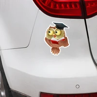 Hot Funny Car Stickers Lovely Owl with A Doctor Hat Motorcycle Decals Motorcycle Accessories Waterproof PVC 15cm 12cm