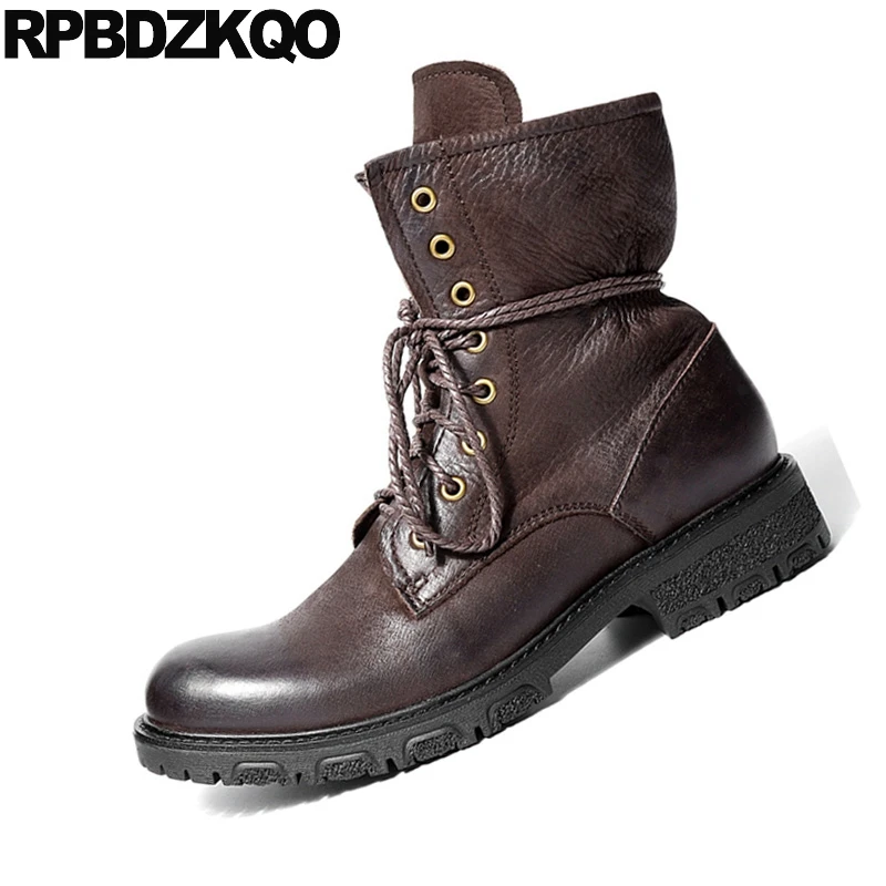 

Winter Men Boots With Fur Black 2021 Autumn Brown Ankle Korean Italian Full Grain Faux Fall Genuine Leather Shoes Short Lace Up