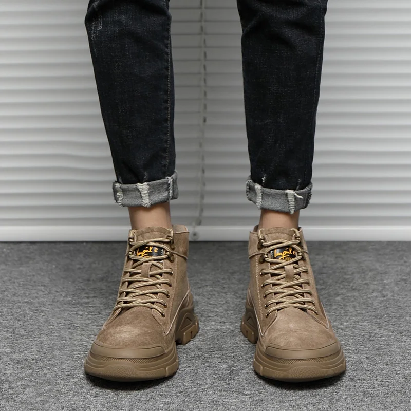 

Chelsea Boots Ankle Boots Men Motorcycle Winter Coturno Leather Mens Cowboy Shoes For Men's Military Boot Platform