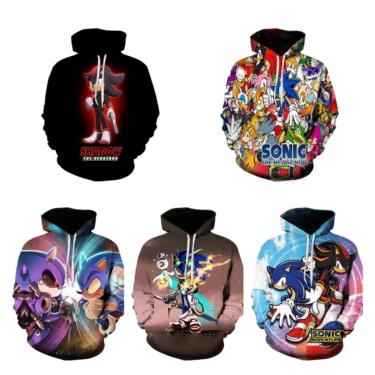 

2022 Disney Europe The United States Hedgehog Sonic 3D Digital Printing Casual Sports Hoodie Student Couple Fashion Sweater
