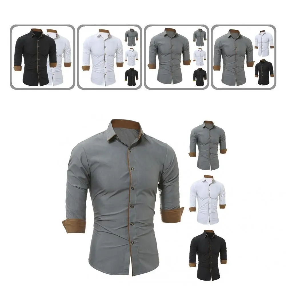 

Shirt Cardigan Lapel Single-breasted Anti-iron Male Shirt Spring Shirt for Office