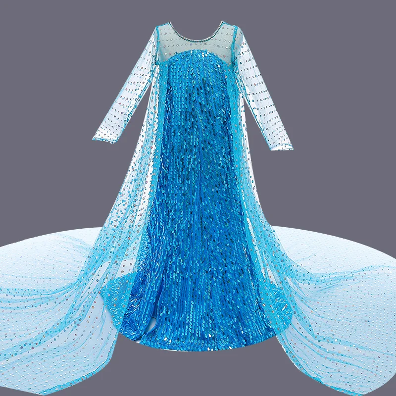 

Girl Cosplay Princess Dress For Children Girls Gradient Clothing Kids Long Sequins Dresses Infant Vestidos